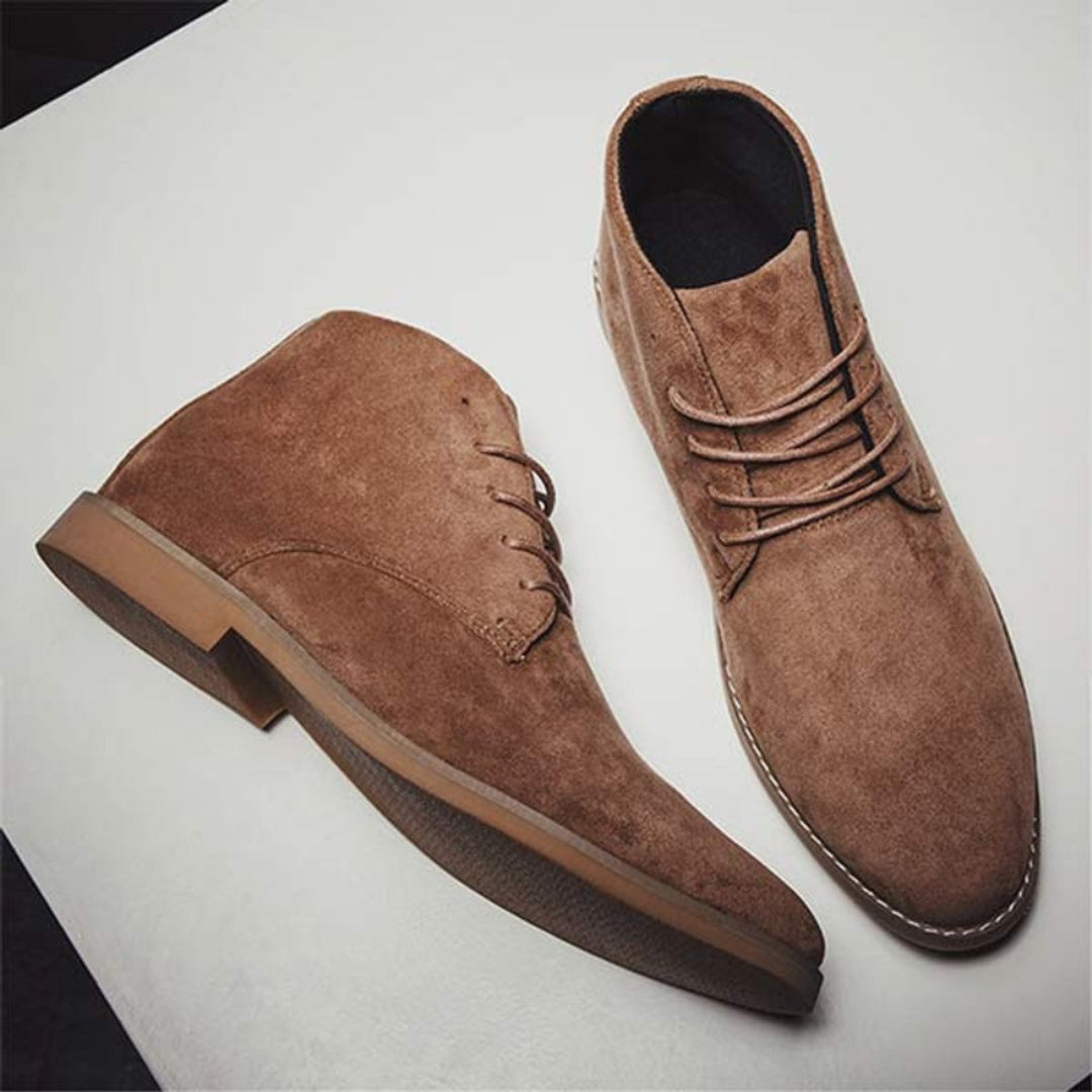 Women's Lace-Up Suede Flat Ankle Boots