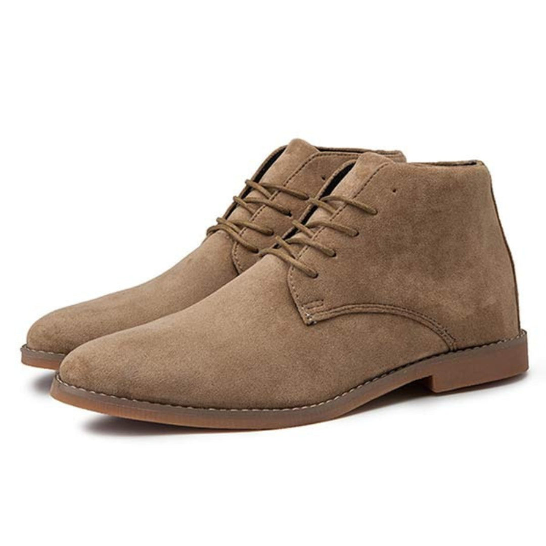 Women's Lace-Up Suede Flat Ankle Boots