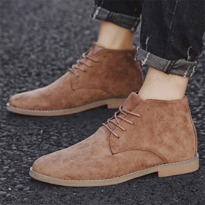 Women's Lace-Up Suede Flat Ankle Boots