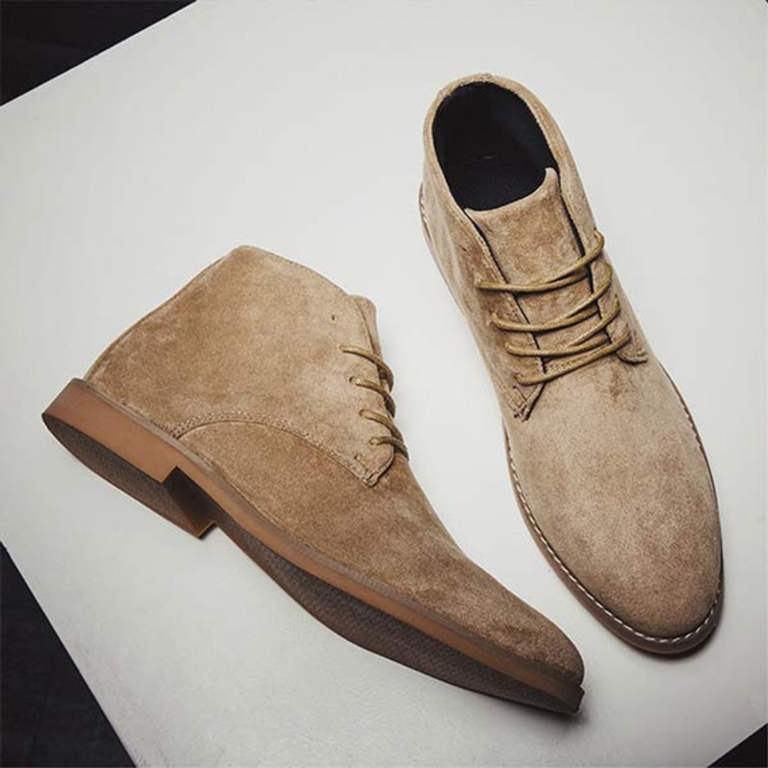 Women's Lace-Up Suede Flat Ankle Boots