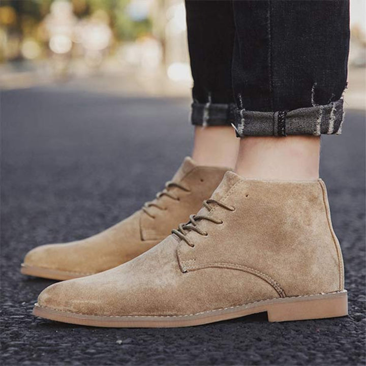 Women's Lace-Up Suede Flat Ankle Boots