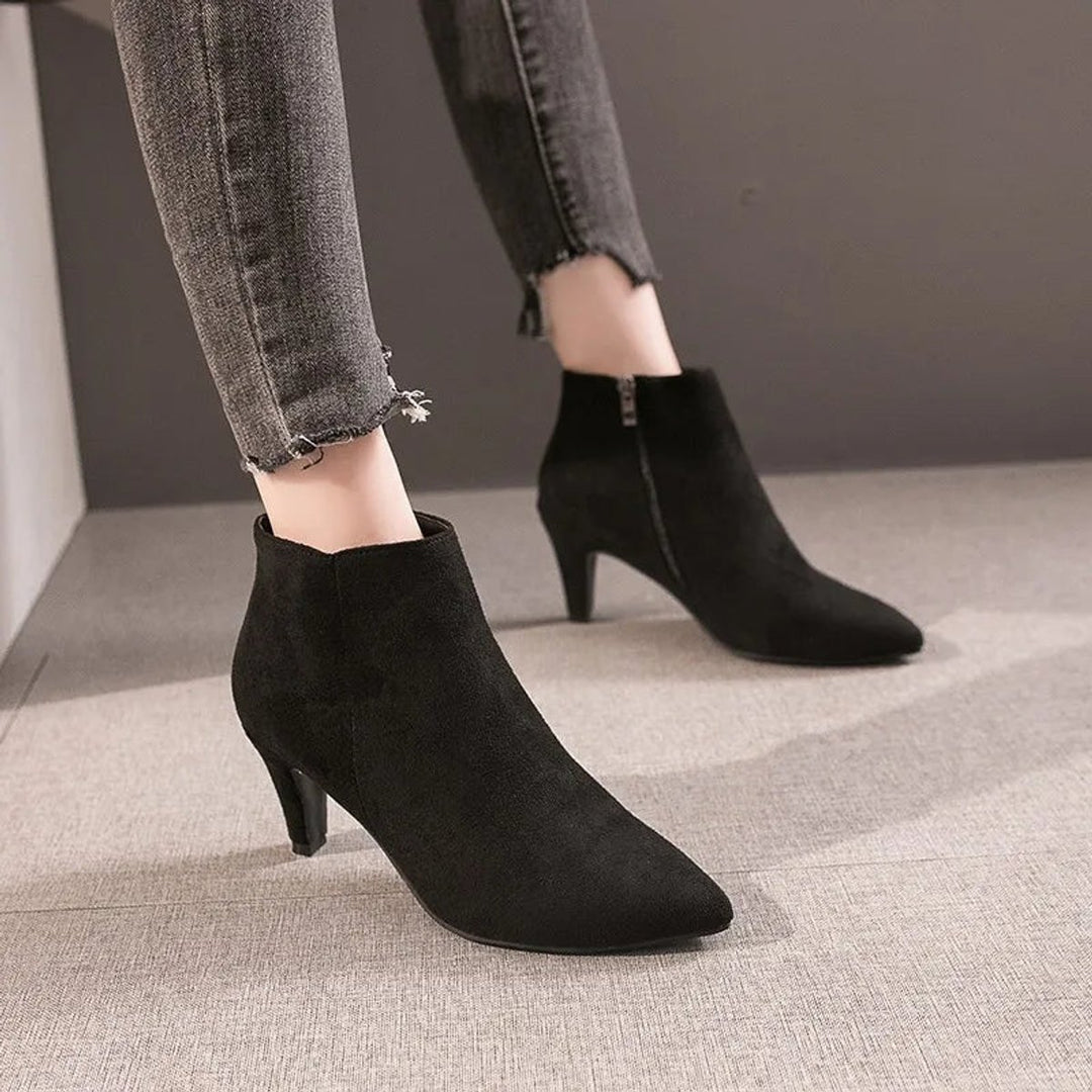 Women's Leopard Print Stiletto Heel Pointed-Toe Ankle Boots