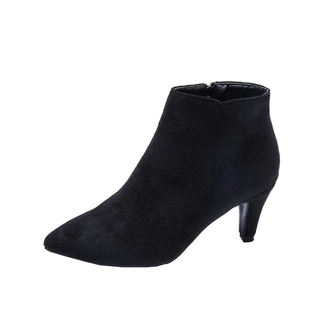 Women's Leopard Print Stiletto Heel Pointed-Toe Ankle Boots