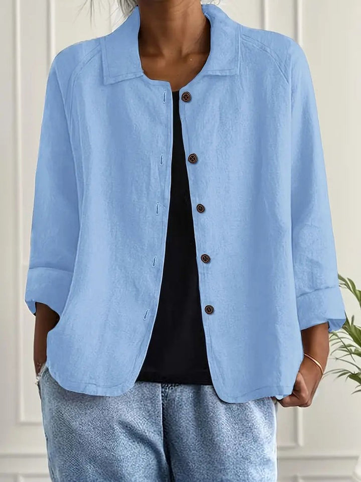 Women's Lightweight Button-Front Casual Shirt Jacket