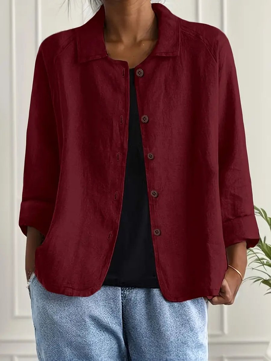Women's Lightweight Button-Front Casual Shirt Jacket