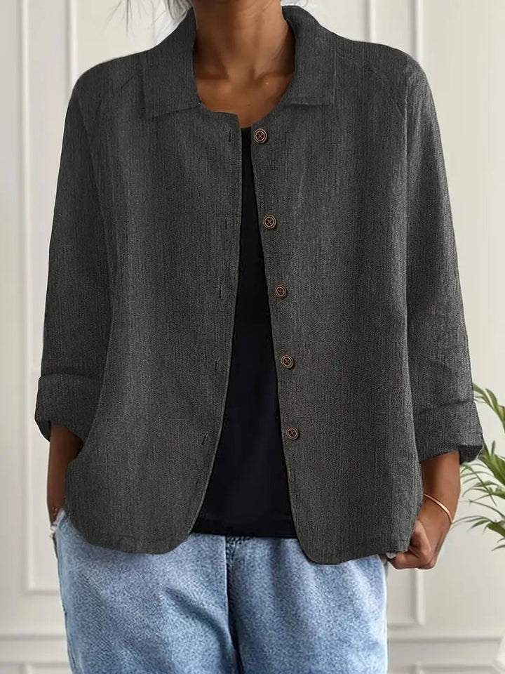 Women's Lightweight Button-Front Casual Shirt Jacket