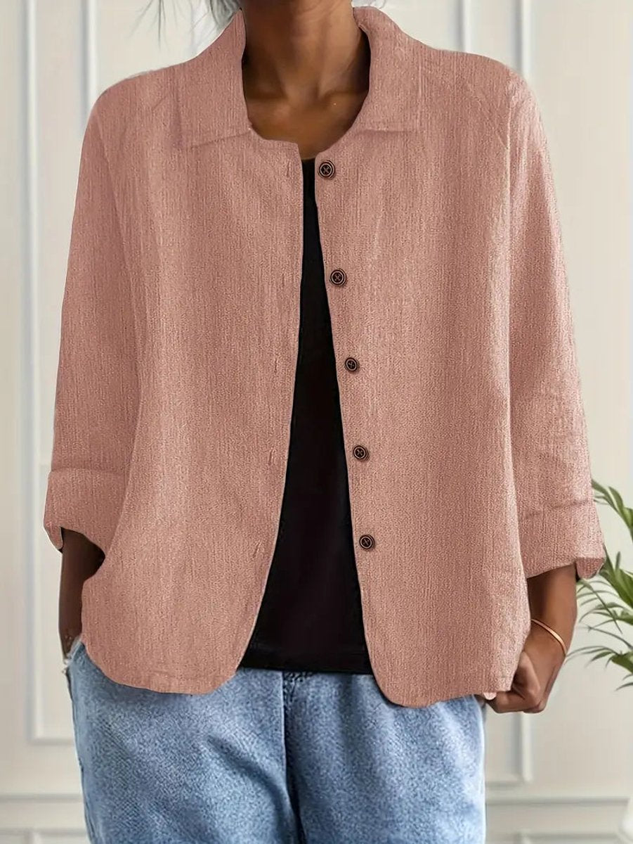 Women's Lightweight Button-Front Casual Shirt Jacket