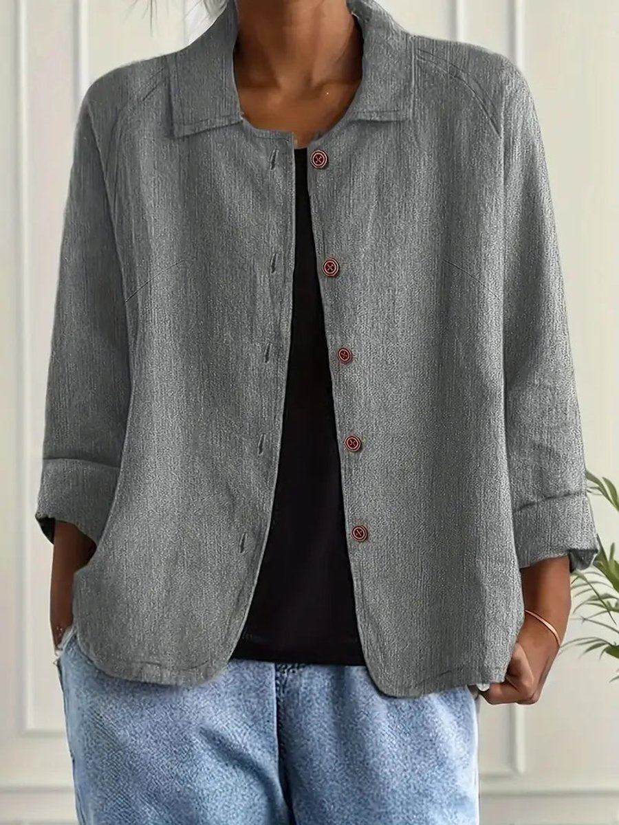 Women's Lightweight Button-Front Casual Shirt Jacket
