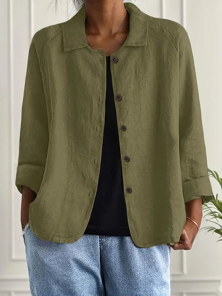 Women's Lightweight Button-Front Casual Shirt Jacket