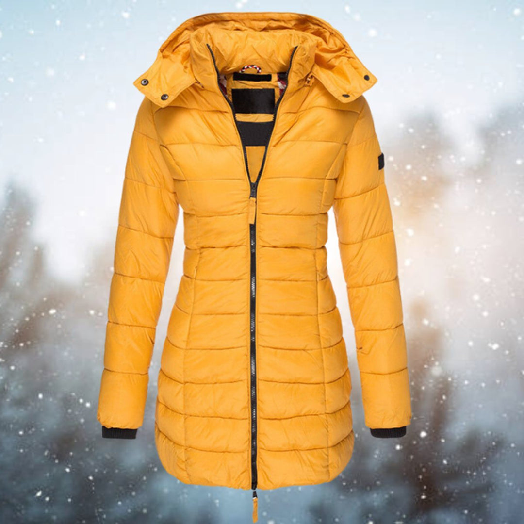 Women's Long Hooded Quilted Puffer Coat Winter Outerwear