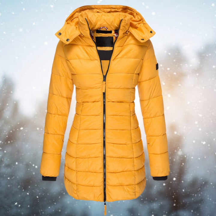 Women's Long Hooded Quilted Puffer Coat Winter Outerwear