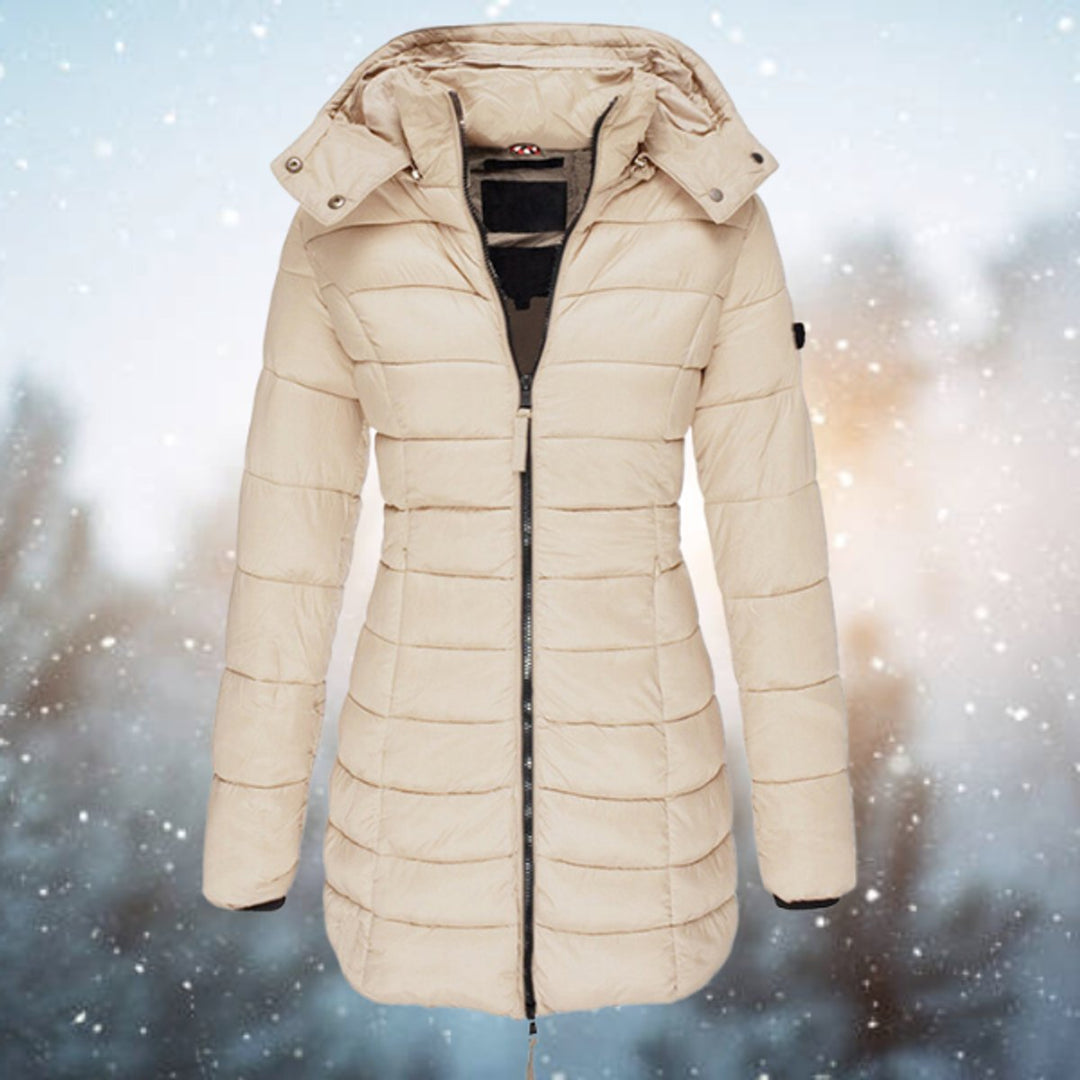 Women's Long Hooded Quilted Puffer Coat Winter Outerwear