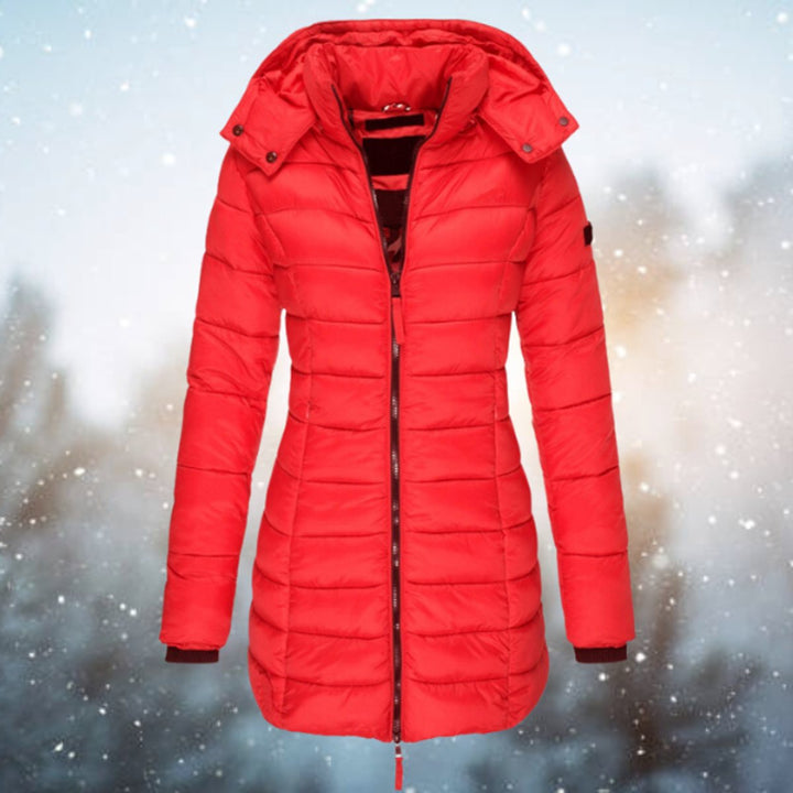 Women's Long Hooded Quilted Puffer Coat Winter Outerwear