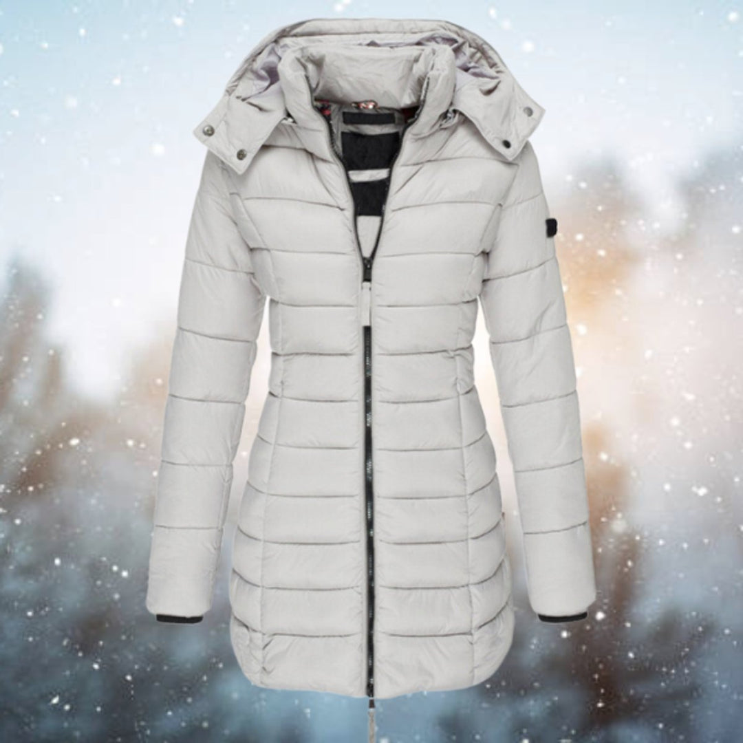 Women's Long Hooded Quilted Puffer Coat Winter Outerwear