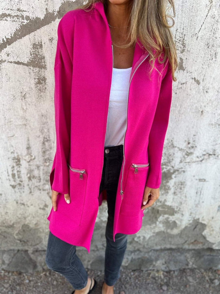 Women's Long Hooded Zip-Up Cardigan Coat