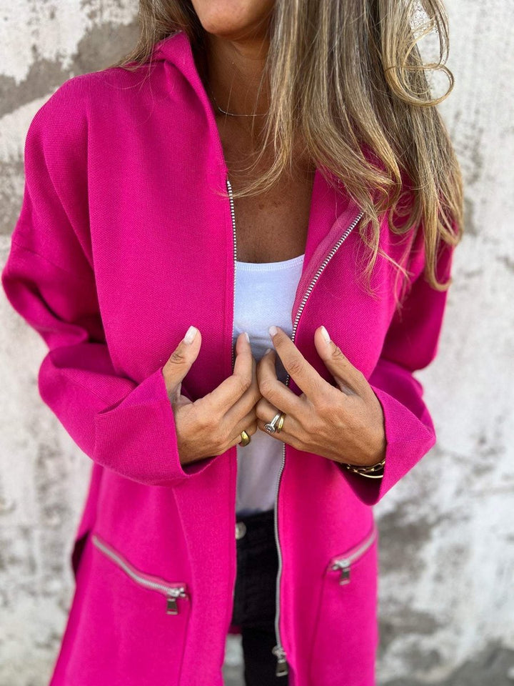 Women's Long Hooded Zip-Up Cardigan Coat