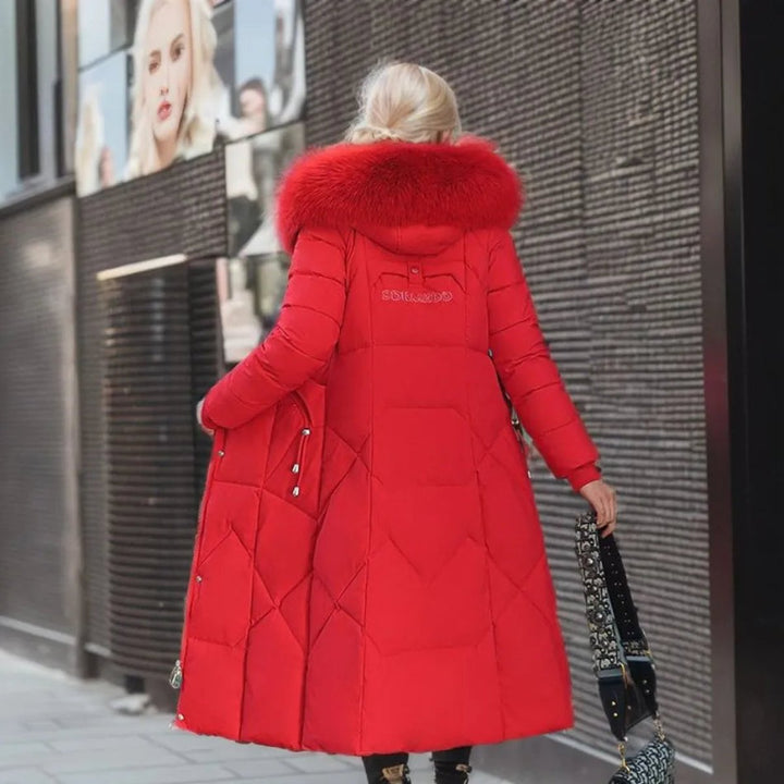 Women's Long Quilted Puffer Coat Fur-Trim Hood