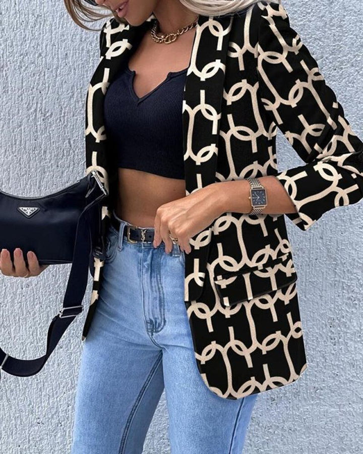 Women's Long Sleeve Open-Front Slim-Fit Blazer