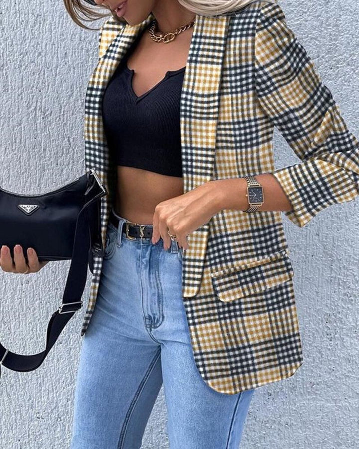 Women's Long Sleeve Open-Front Slim-Fit Blazer