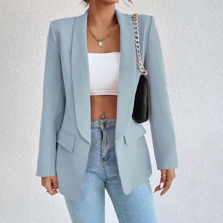Women's Long-Sleeve Open-Front Tailored Blazer Suit Set