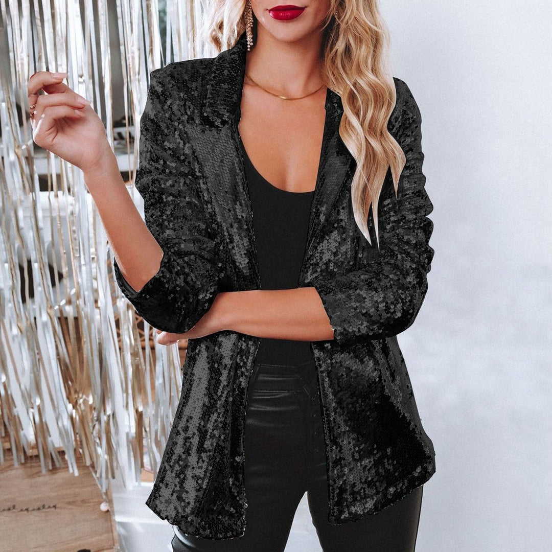 Women's Long-Sleeve Sequin Party Blazer