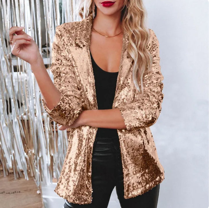 Women's Long-Sleeve Sequin Party Blazer