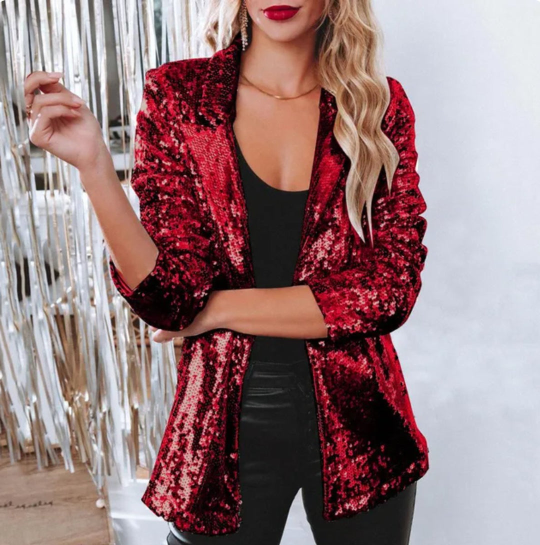Women's Long-Sleeve Sequin Party Blazer