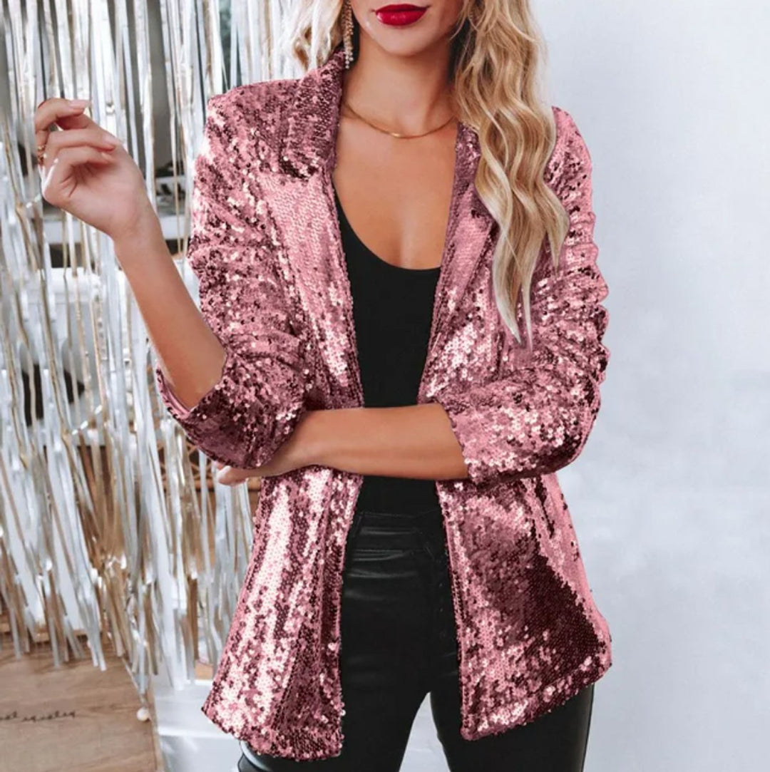 Women's Long-Sleeve Sequin Party Blazer