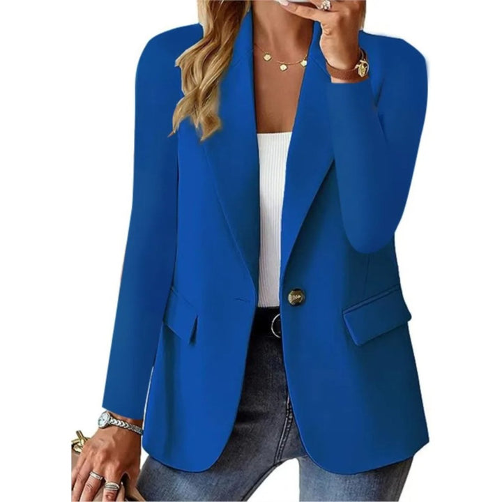 Women's Long Sleeve Single-Button Slim-Fit Blazer