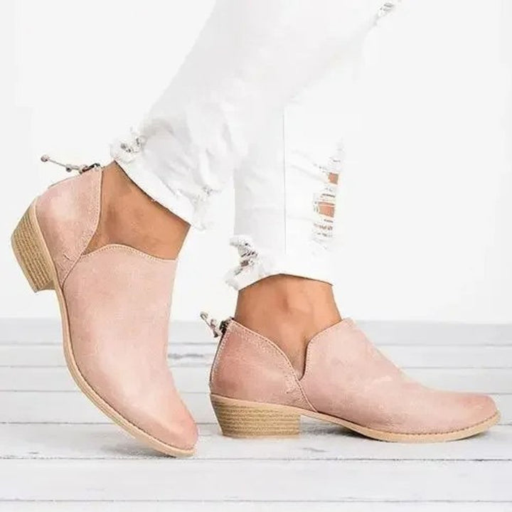 Women's Low-Heel Side-Zip Pointed-Toe Ankle Boots