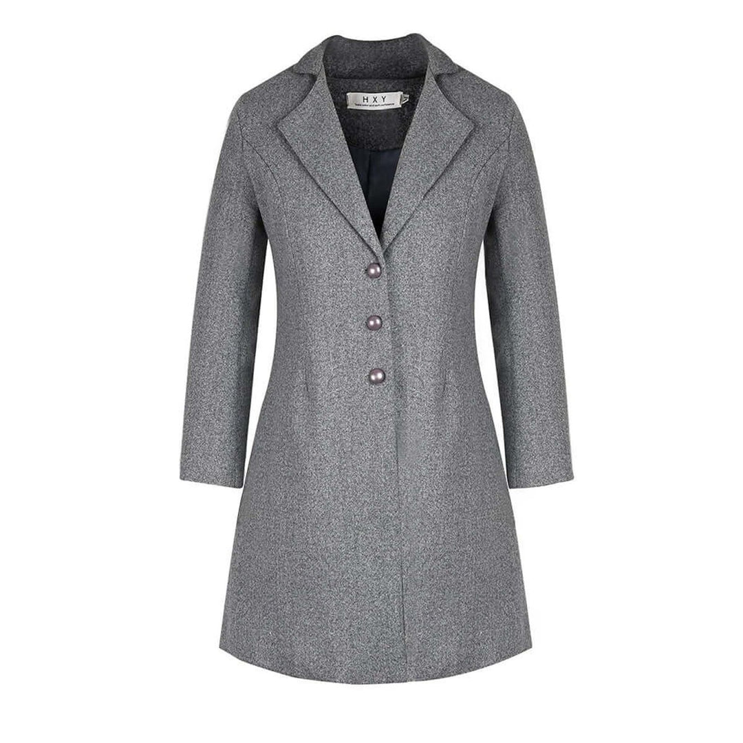 Women's Notch-Lapel Button-Front Longline Trench Coat