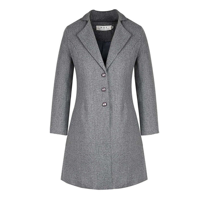 Women's Notch-Lapel Button-Front Longline Trench Coat