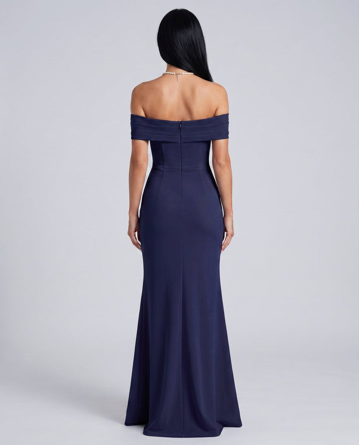Women's Off-Shoulder Bodycon Fall Wedding Guest Dress Maxi