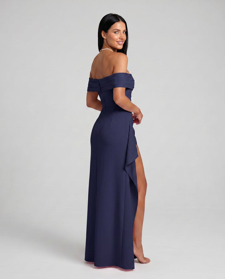 Women's Off-Shoulder Bodycon Fall Wedding Guest Dress Maxi