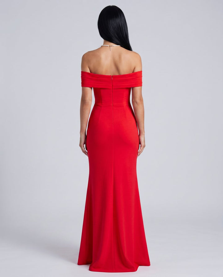 Women's Off-Shoulder Bodycon Fall Wedding Guest Dress Maxi
