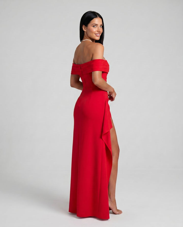 Women's Off-Shoulder Bodycon Fall Wedding Guest Dress Maxi