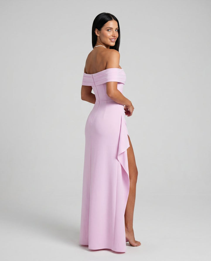 Women's Off-Shoulder Bodycon Fall Wedding Guest Dress Maxi