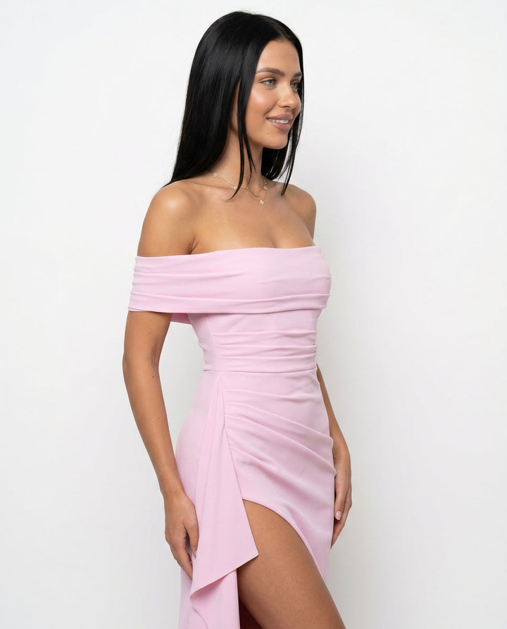 Women's Off-Shoulder Bodycon Fall Wedding Guest Dress Maxi
