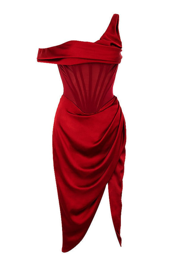 Women's Off-Shoulder Corset Bodycon Fall Midi Dress