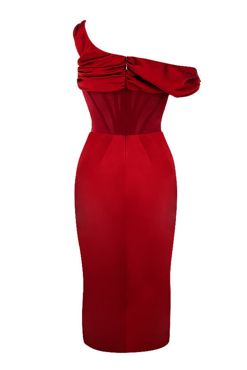 Women's Off-Shoulder Corset Bodycon Fall Midi Dress