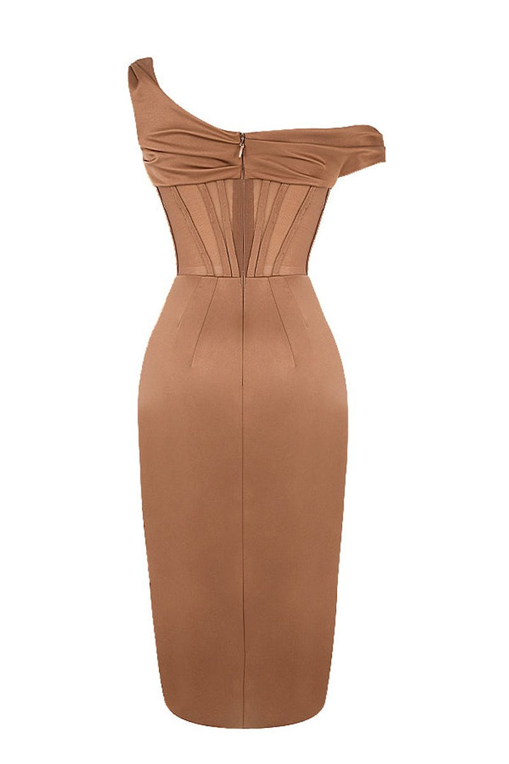 Women's Off-Shoulder Corset Bodycon Fall Midi Dress