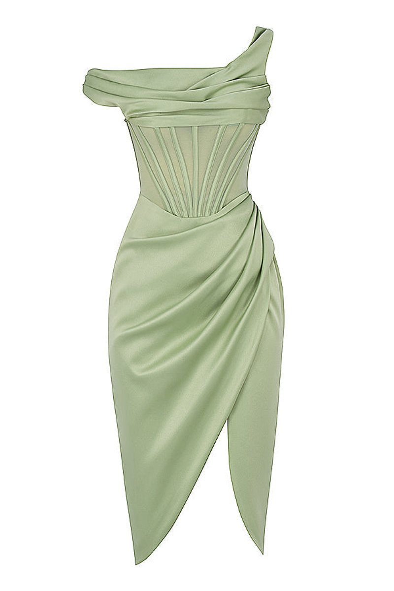 Women's Off-Shoulder Corset Bodycon Fall Midi Dress