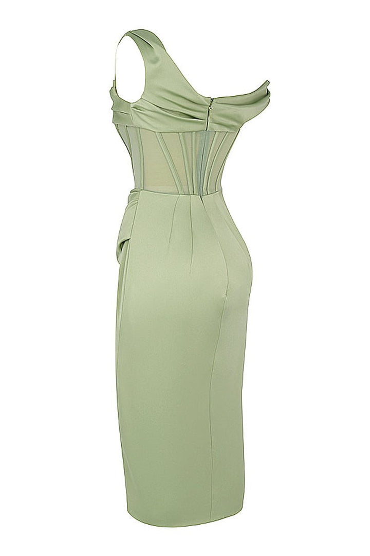 Women's Off-Shoulder Corset Bodycon Fall Midi Dress