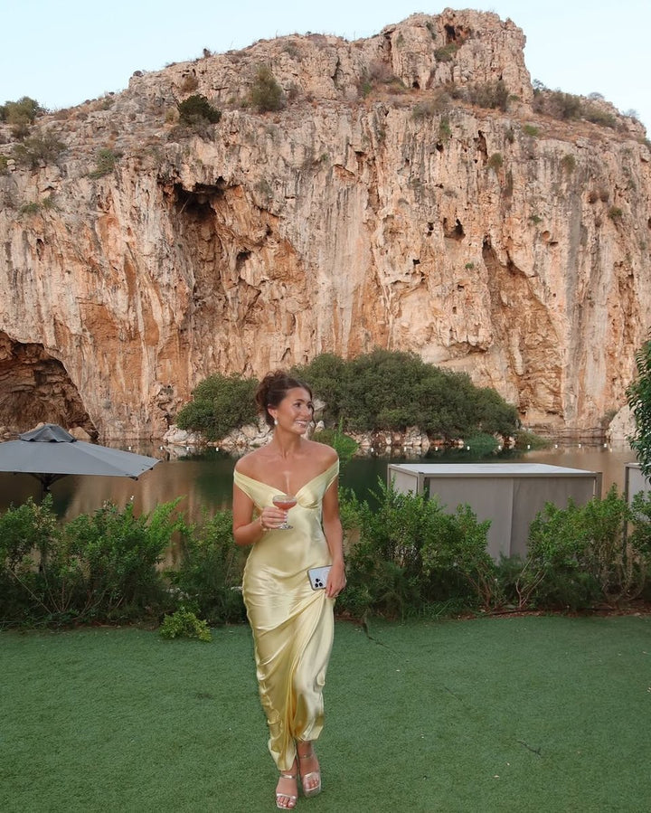 Women's Off-Shoulder Satin Mermaid Formal Dress