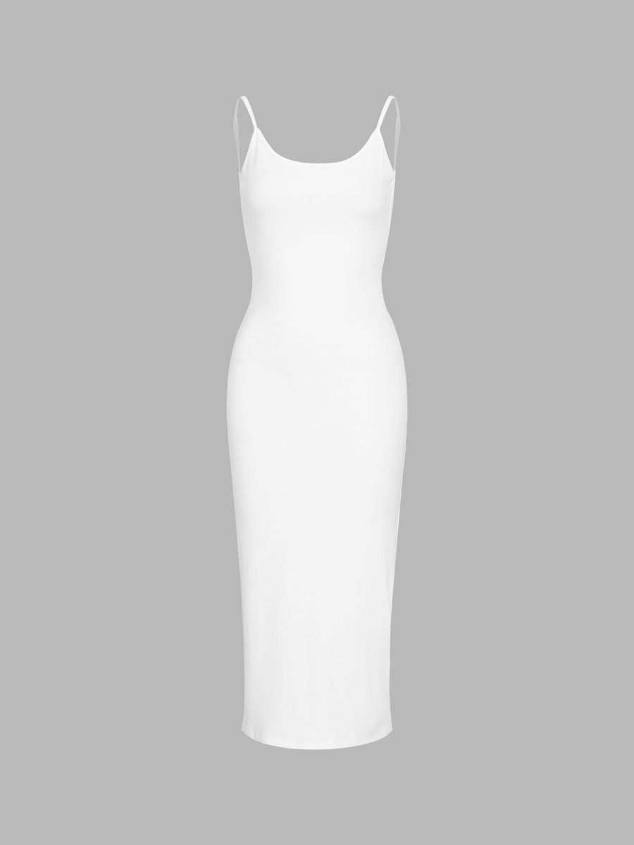 Women's Open Back Bodycon Fall Midi Dress Sleeveless