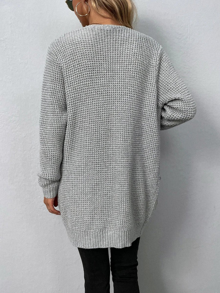 Women's Open-Front Knit Cardigan Sweater Dual-Pocket