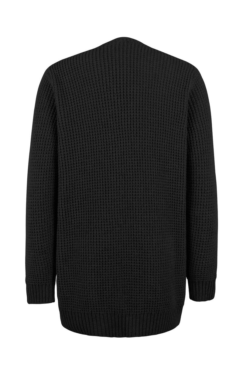 Women's Open-Front Long Knit Cardigan Sweater Pockets