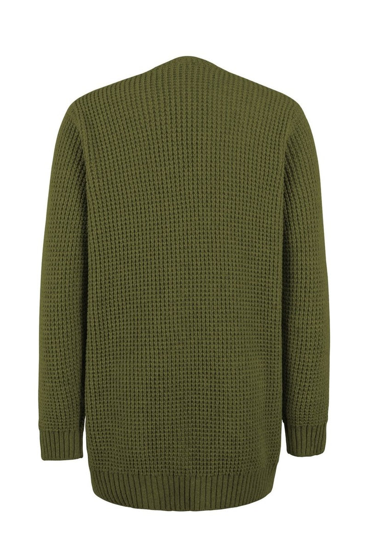 Women's Open-Front Long Knit Cardigan Sweater Pockets
