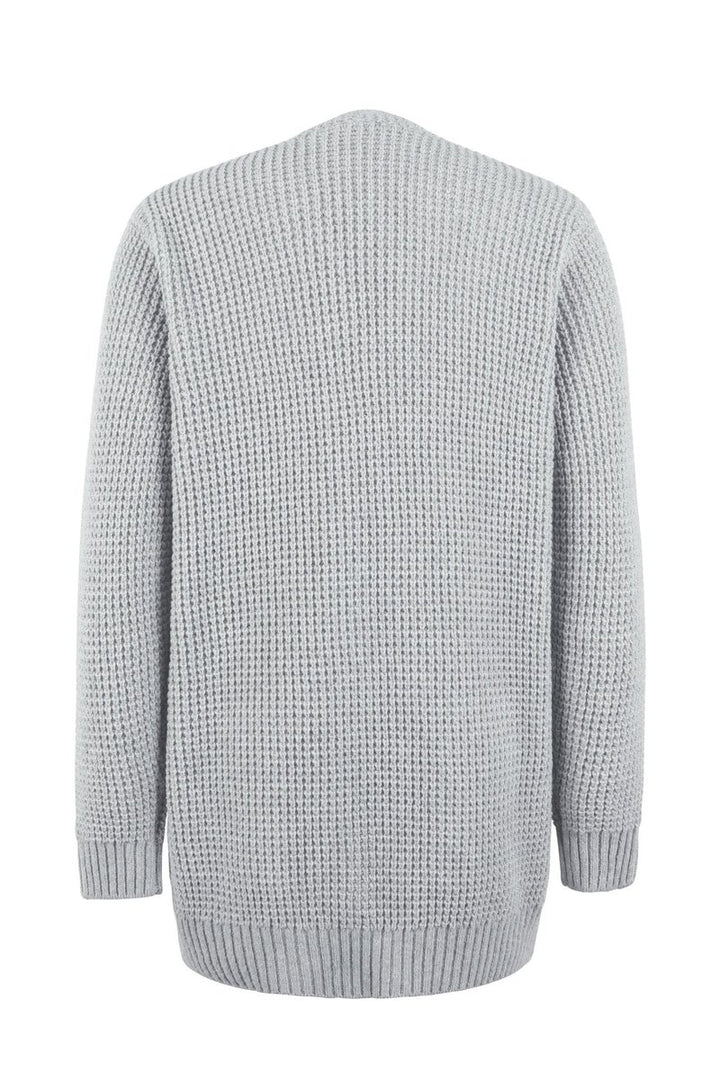 Women's Open-Front Long Knit Cardigan Sweater Pockets