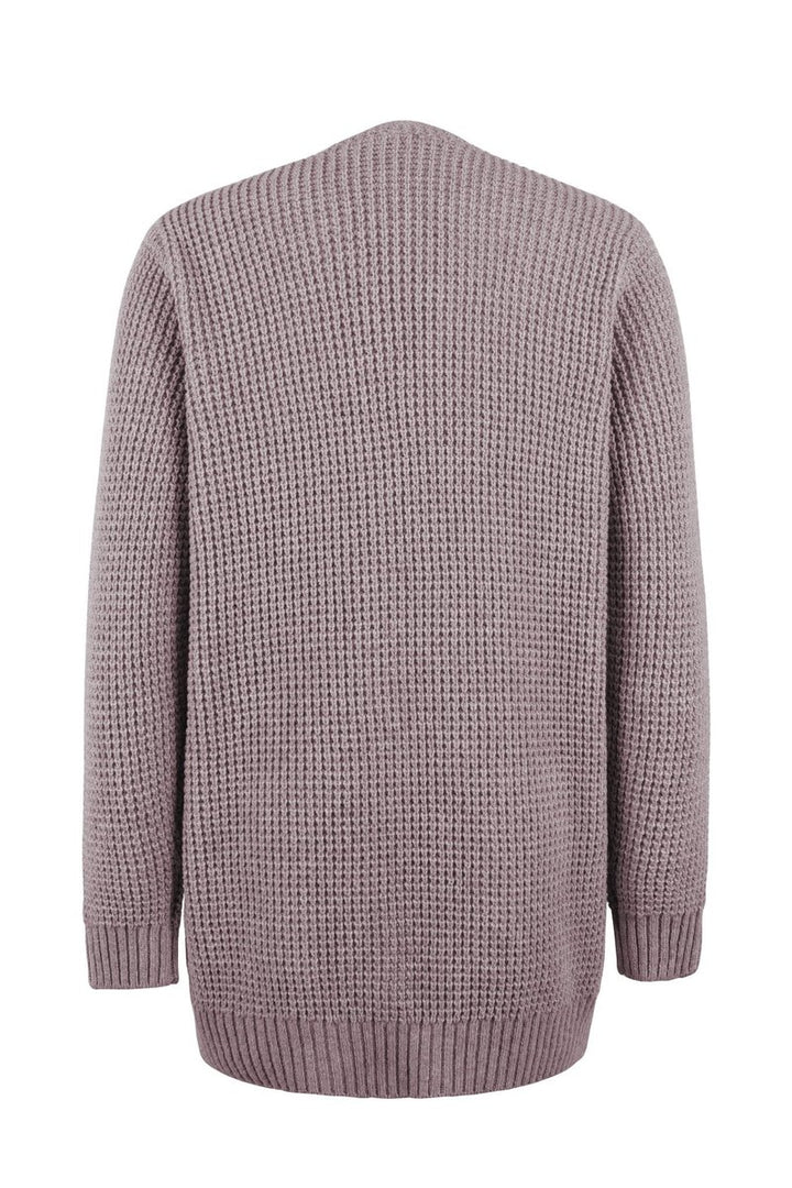 Women's Open-Front Long Knit Cardigan Sweater Pockets